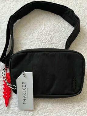 Thacker NWT Cloud Crossbody Bag Black Adjustable Strap Removable Pouch